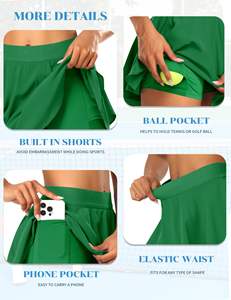 Tissu respirant pour un entraînement optimal. Jupe de tennis blanche taille haute pour filles, idéale pour la course et le sport. - Product Image 5