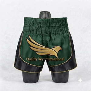 Shorts de Muay Thai con Logotipo de Pájaro Dorado en Tela Satinada, Suministro Directo de Fábrica, Shorts Profesionales de Kickboxing y Boxeo - Product Image 3