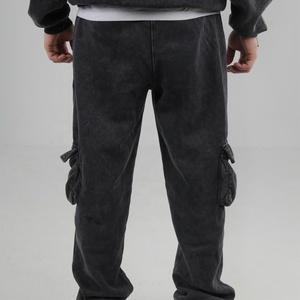 Pantalon cargo personnalisé délavé à l'acide Pantalon utilitaire à la mode Coupe décontractée avec broderie personnalisée et options de taille réglable - Product Image 3