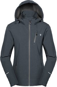 Veste coupe-vent grise unie pour homme grande taille avec col montant en fourrure, fermeture éclair, coupe ajustée, décontractée - Product Image 5