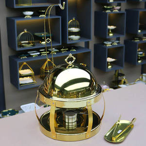 Chafing dish <b>buffet</b> <b>warmer</b> stainless steel chafing dish gold chafing dish catering food <b>warmer</b> round chafing dish - Product Image 5