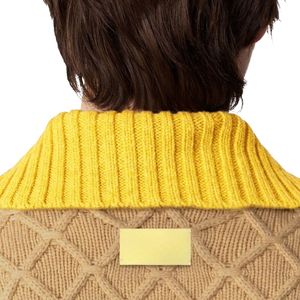 <b>Men</b> Mustard Yellow Button Up Sweater Classic Rib Knit Pullover Casual Warm Winter <b>Knitwear</b> Custom Logo OEM Manufacturer Supply - Product Image 6