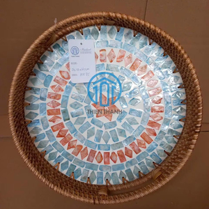 Mother of Pearl Rectangular Serving <b>Tray</b> – Handmade Shell Inlay Decorative <b>Tray</b> for Home Decor Coffee <b>Table</b> Serving OEM ODM - Product Image 1