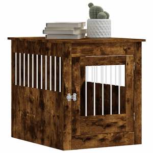 Mobilier pour animaux de compagnie en bois d'ingénierie : Collection de meubles et niches pour chiens en chêne fumé et acier - Product Image 4