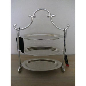 Stainless Steel Round Fruits Dessert Serving Trays <b>3</b> <b>Tier</b> <b>Cake</b> <b>Stand</b> Food Contact Safe Wedding Party Tableware Decoration - Product Image 1