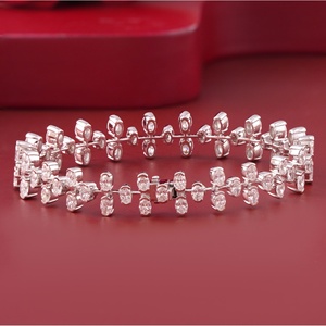 Lab Grown Diamond Vine Cluster Bracelet 7.55 CT 14K White <b>Gold</b> Rhodium Plated 18K <b>Solid</b> <b>Gold</b> Yellow <b>Gold</b> Rose <b>Gold</b> - Product Image 2