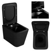 WC monobloc moderne en céramique à double chasse, à poser contre le mur, avec siphon en P, sans réservoir, cuvette incluse