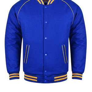 Blouson Bomber Homme Bleu Hiver Uni à Col Montant Boutonné Style Décontracté - Product Image 5
