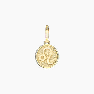 Collar con Colgante de Diamante y Medallón de Moneda del Zodiaco de León Texturizado - Product Image 3