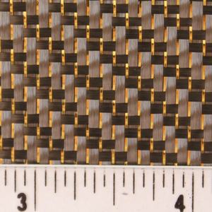 Tela de fibra de carbono con purpurina dorada - Product Image 3