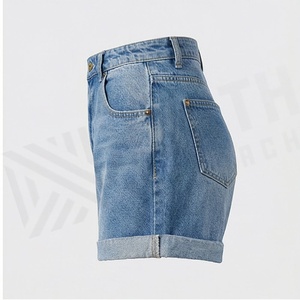 Shorts en jean pour femmes de qualité supérieure, tendance, décontractés, style streetwear, couleur personnalisée, vêtements d'été - Product Image 3