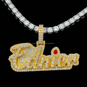 Iced Out nombre letra diamante colgante rapero personalizado Hip Hop Iced Out colgante joyería personalizada personalizar colgante regalo para niños hombres - Product Image 1