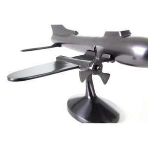 Black <b>Matte</b> Propeller Aircraft Model With Base Cheap Price Cast Aluminium Airplane Models <b>Table</b> Decoration Items - Product Image 4