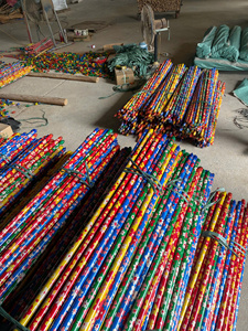 Wholesale Popular Wooden Cleaning Tools PVC Flower Broom <b>Stick</b> Broom Handles <b>Mop</b> <b>Sticks</b> - Product Image 5