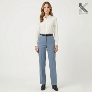 Pantalones de Lino y Algodón Ligeros para Mujer, 280GSM, Estilo Casual, Transpirables, Fabricante OEM ODM - Product Image 3