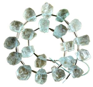 Pierres précieuses naturelles brutes en aigue-marine, 20 pièces, forme inégale, fabrication de bijoux rugueux, Collection de pierres bleues, coupe de Style - Product Image 1