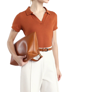 Cotton Spandex Womens <b>Polo</b> Soft Stretch Short Sleeve Collared <b>Shirt</b> <b>Slim</b> <b>Fit</b> Casual Everyday Top Custom Colors Wholesale OEM ODM - Product Image 6