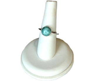 Gran oferta, anillo de plata 925 de canal clásico a la moda para mujer, joyería OEM Larimar chapada en oro rosa para bodas y compromisos - Product Image 5