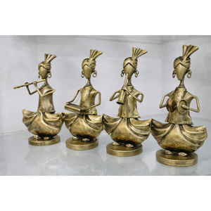 Figuras de Músicos de Metal Ligeras Hechas a Mano, Estilo Art Deco Tradicional y Ecológico - Decoración Removible para el Hogar, Reciclable, para Diwali - Product Image 3