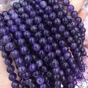 Perles lisses en quartz améthyste violette naturelle, 4-20 mm, certifiées IGI, provenant de Rajasthan, ZUBEDA GEMS, pour la fabrication de bijoux - Product Image 3