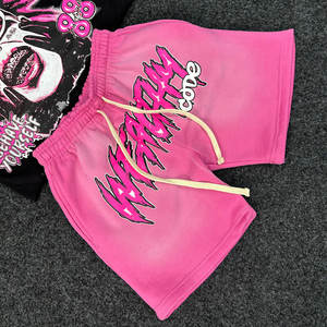 Ensembles de t-shirts streetwear sur mesure, impression DTG / sérigraphie, coton, effet délavé soleil, shorts d'été pour hommes - Product Image 5