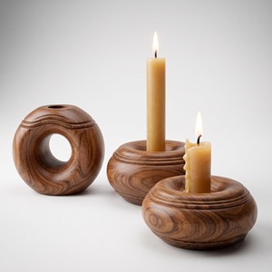 Porte-bougies en bois de Sheesham, fabrication sur mesure, vente en gros |   Aqdus Saleem Inde - Product Image 1