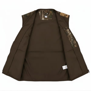 Gilet de chasse et de pêche sans manches en tissu Oxford polyester-coton, coupe-vent, imperméable et anti-UV, personnalisé pour hommes, vente en gros - Product Image 3