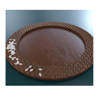 Plateau de service élégant en bois et nacre, fait main, décoratif, au design arabe, pour le Ramadan et l'Aïd