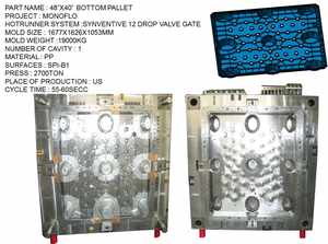 Molde de Inyección de Plástico para Paletas de Plástico para el Hogar, Modelo de 45"X48" - Product Image 4