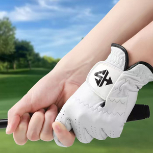 Guantes de golf de piel de oveja genuinos de fábrica OEM, con marca personalizada, antideslizantes, transpirables, con dorso de cuero, para hombre, venta al por mayor. - Product Image 3