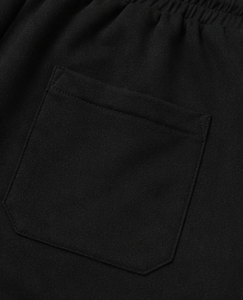 กางเกงขาสั้นเบอร์มิวดาสีดำสำหรับผู้ชายเอวกลางสไตล์ลำลอง - Product Image 5