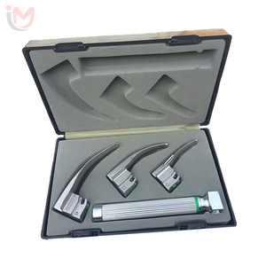 Ensemble de laryngoscopes à fibres optiques médicaux en acier inoxydable, 5 lames courbées Macintosh, intubation anesthésique, étui à fermeture éclair - Product Image 5