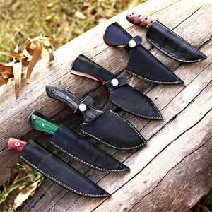 1 Couteau de chasse et de camping en acier inoxydable à pointe droite, multifonctionnel, avec manche en bois coloré, OEM, vente chaude - Product Image 6
