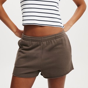 Shorts décontractés en tricot pour femmes, taille mi-haute élastique, couleur unie, respirants, avec poches, vente en gros - Product Image 4