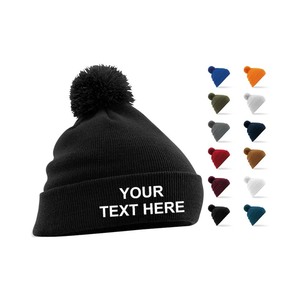 Pom 100% Cotton <b>Mens</b> Women Unisex <b>Beanie</b> Warm Slouchy Double Layer Cuffed Ski Travel <b>Hat</b> - Product Image 4