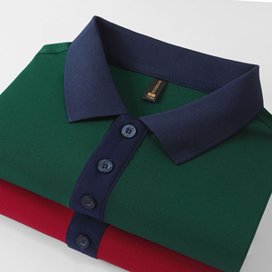 T-shirts de golf en coton et soie brodés avec logo, 240 grammes, haute qualité, personnalisables pour polos, fabrication en jersey uni - Product Image 2