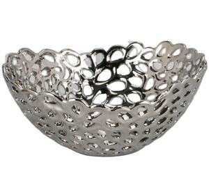 Silver Finishing Serving Bowl for Hotel Kitchenware Restaurant Fruits Bowl decorative Modern design Metal Salad Bowl - Product Image 1