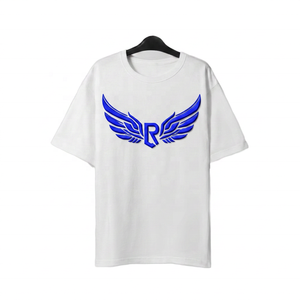 T-shirt en jersey de coton blanc à manches courtes et col rond pour homme, coupe classique, couleur unie, design uni, tissu tricoté - Product Image 4