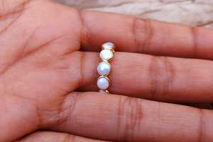 Anillo de Eternidad Completo con Perla de Agua Dulce de 5mm, Plata de Ley 925 Sólida, Chapado en Oro de 14k, para Mujer, Moderno - Product Image 2