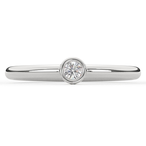 Anillo de Diamante Moissanita de Plata Auténtica con Forma Circular Minimalista, Regalo Sorpresa para Propuesta de Matrimonio, para Mujer - Product Image 4