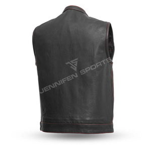 Custom Men's Windproof Casual <b>Utility</b> <b>Vests</b> High Quality Fashion Wholesale Multi Pocket Tactical Leather Motorcycle <b>Vest</b> - Product Image 4