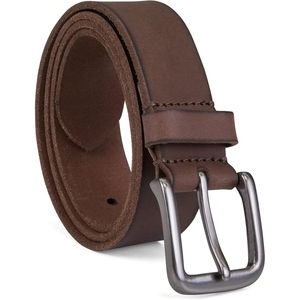 Custom Genuine Leather Men Belt Classic Brown Cowhide Waist Strap with Durable Steel Pin Buckle Formal and Casual Wear - Product Image 3