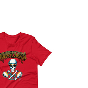 T-shirt rouge à manches courtes pour homme, en jersey 100 % coton tricoté uni, coupe oversize, infroissable et respirant - Product Image 2