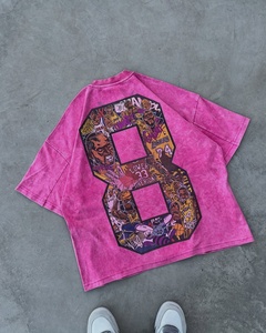 Nouveau T-shirt délavé à l'acide avec imprimé graphique, coupe oversize, en coton épais, style streetwear rétro, décontracté et ample - Product Image 3