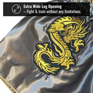 Shorts de Muay Thai con diseño personalizado, material satinado, transpirable, ligero, cintura elástica para entrenamiento en el gimnasio, para hombres y mujeres, ropa deportiva. - Product Image 4