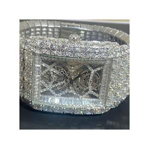 High Quality Customized Iced Out Lab Grown <b>Watch</b> Stainless Steel Best Quality Diamond <b>Watch</b> for <b>Men</b> - Product Image 3