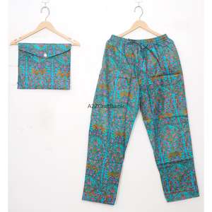 Ensemble de pyjama décontracté de luxe pour femmes, 100% coton respirant, manches longues, imprimé floral numérique, taille élastique, col rabattu - Product Image 3