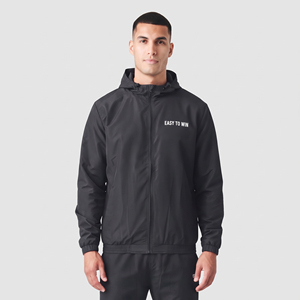 Men's Hooded Bomber Jacket Windproof Zipper Front Print Nylon Hoodie Autumn Outerwear 100% Waterproof Rain Wear Hooded Jacket - Product Image 2