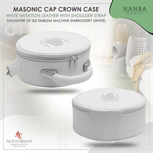 Emblema de las Hijas de Isis en blanco, bordado a máquina, BLANCO con correa - Product Image 6