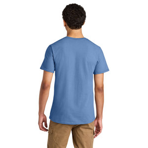 เสื้อยืดผ้าฝ้ายสีน้ำเงินล้วนสำหรับผู้ชาย รุ่น Unisex Tri-Blend S/S Tee – ป้องกันการเป็นขุย ทรงทันสมัย เสื้อยืดแขนสั้นลำลองสำหรับผู้ชาย - Product Image 3